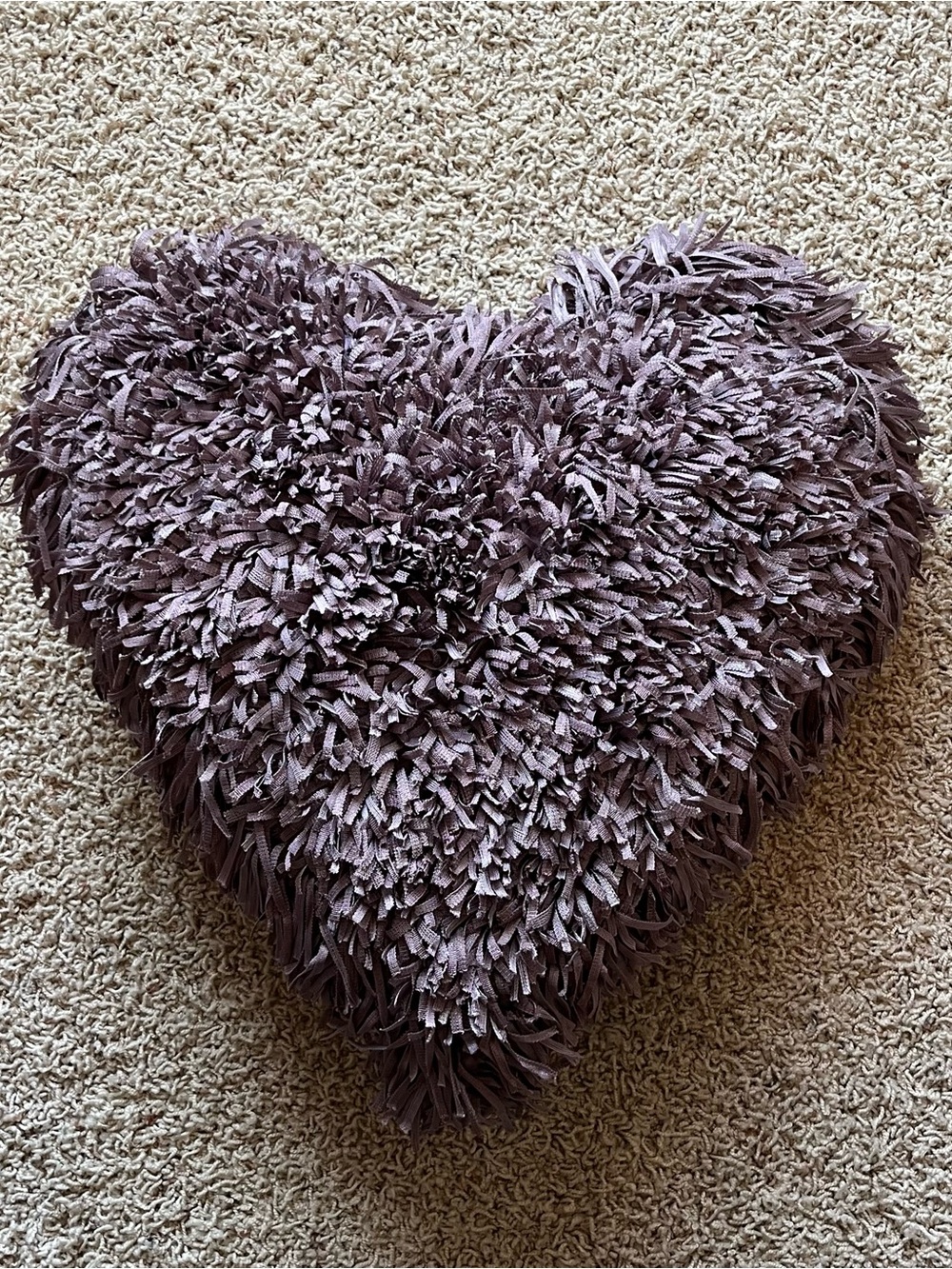 Mina Victory Heart Lavender Purple Shag Accent Throw Pillow Purple y2k Decor